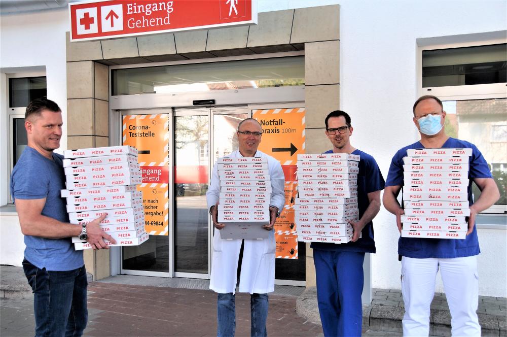 Pizzalieferung an Pflegepersonal